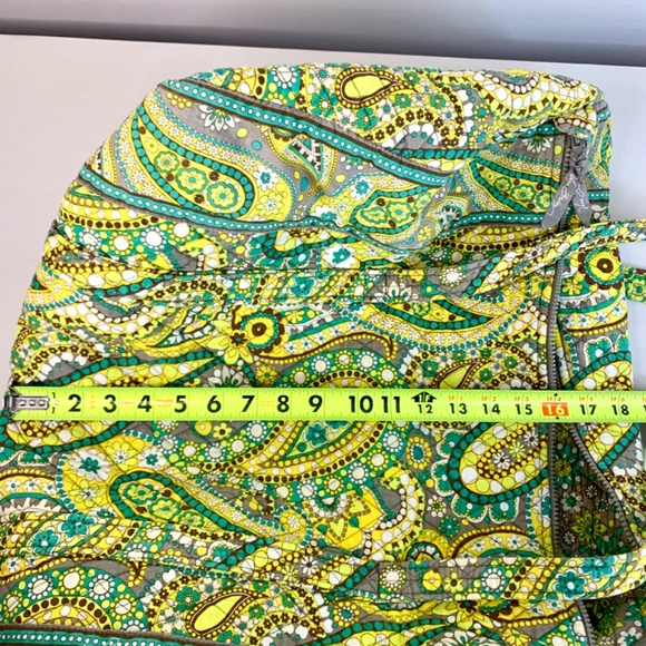 Vera Bradley/Lemon Parfait (retired) yellow green gray quilted large duffel bag - Picture 12 of 13